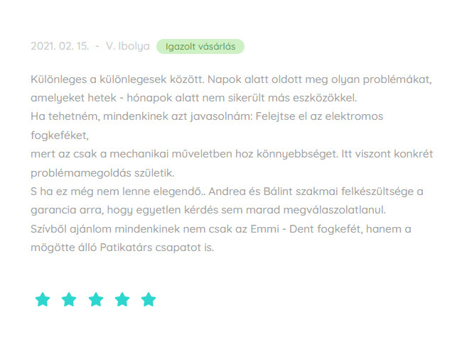 Ultrahangos fogkefe - pozitív vásárlói vélemény - patikatars.hu