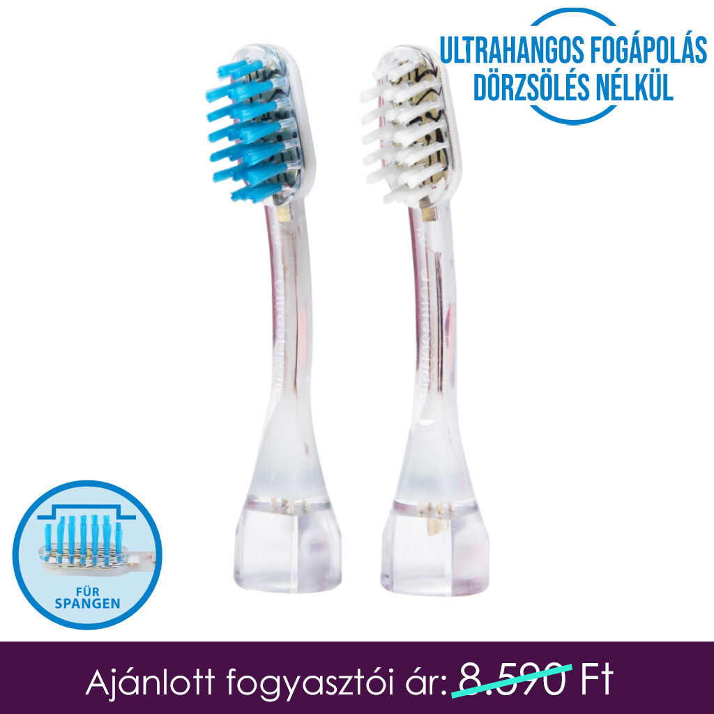 Emmi-dent PM2 Platinum ultrahangos cserélhető fogkefefejek fogszabályzót viselőknek (2x)