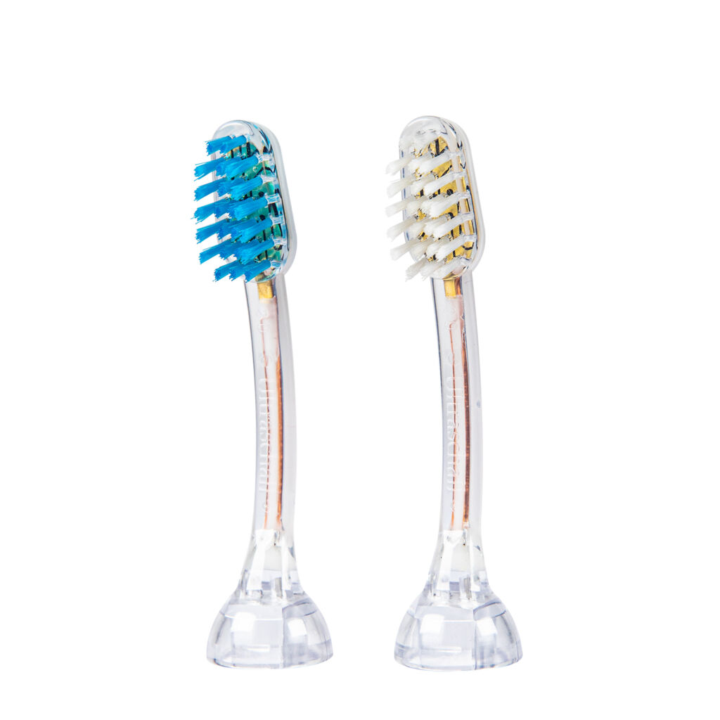 emmi®-dent SB2 GO és Metallic ultrahangos cserélhető fogkefefejek fogszabályzót viselőknek (2x)