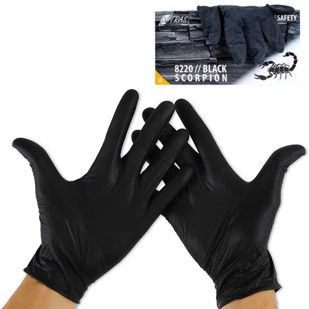 Gumikesztyű - Black Scorpion latex kesztyű