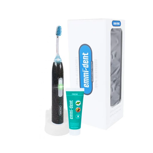 emmi®-dent METALLIC ultrahangos fogkefe szett - gyémántfekete