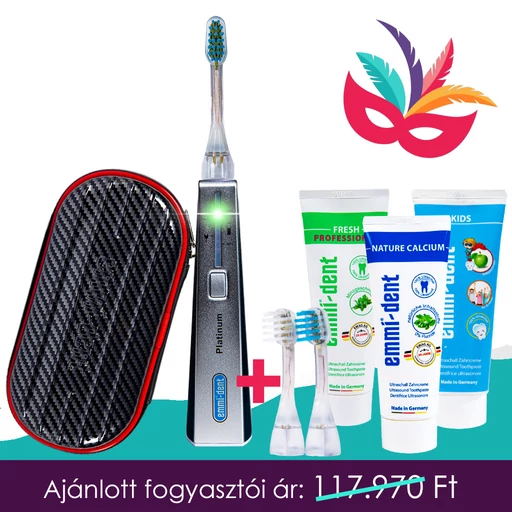 EMMI®-DENT CARBON PLATINUM ULTRAHANGOS FOGKEFE - Farsangi akciós csomag