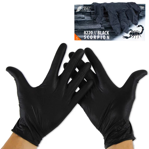 Black Scorpion latex kesztyű - &quot;S&quot; (2 db / 1 pár)