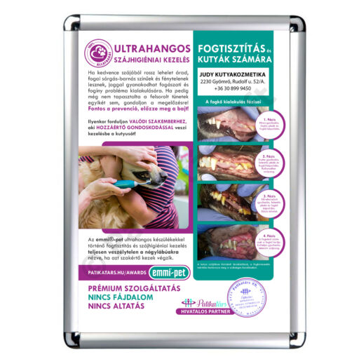 Tájékoztató plakát (A4) - Kutyafogápolási kezelés
